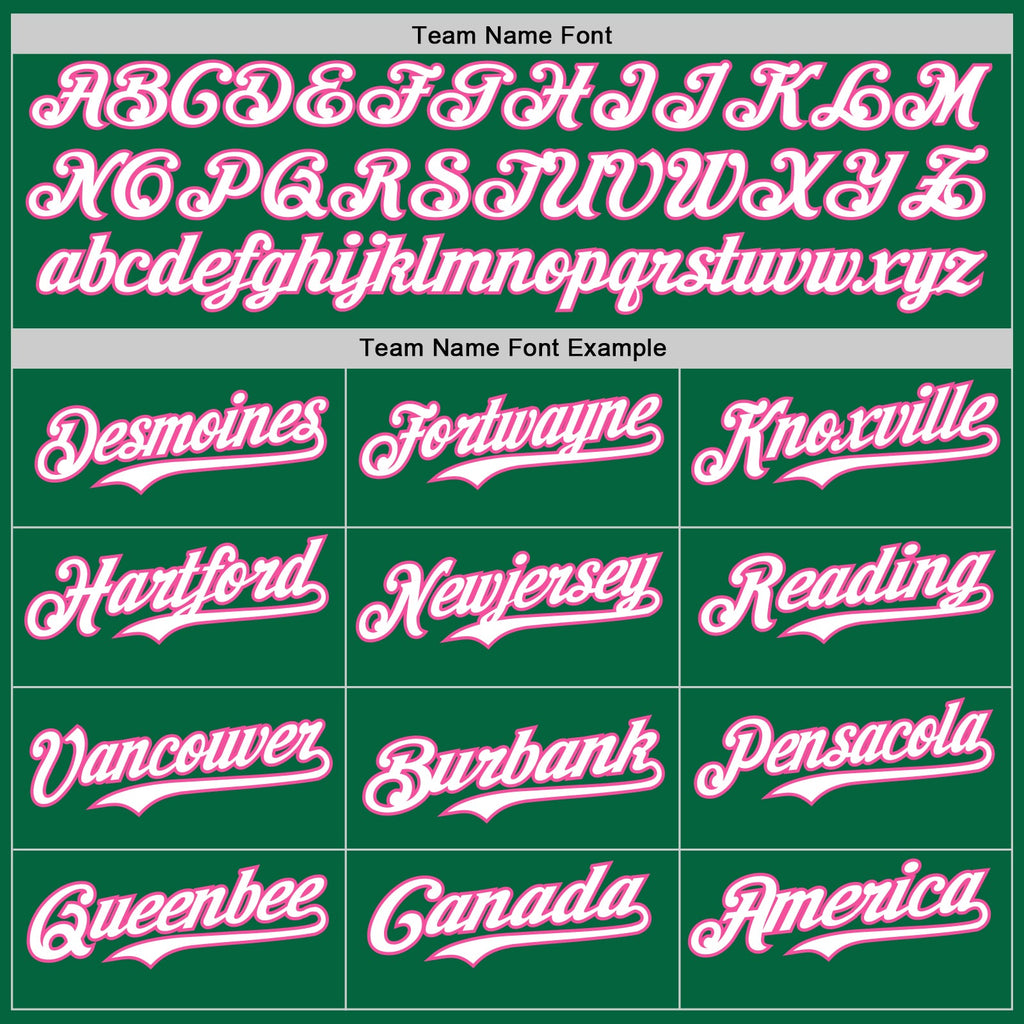 Custom Kelly Green White-Pink Classic Vertical Stripe Fluid Liquid Texture Authentic Baseball Jersey