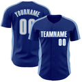 Custom Royal White-Light Blue Classic Color Block Side Panel Stripe Authentic Baseball Jersey