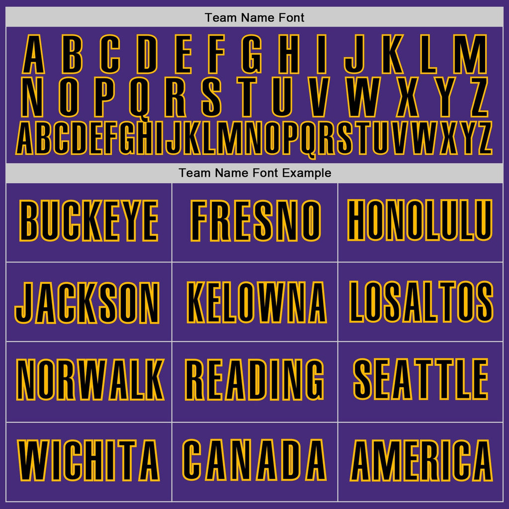 Custom Purple Black-Gold Classic Color Block Side Panel Stripe Authentic Baseball Jersey