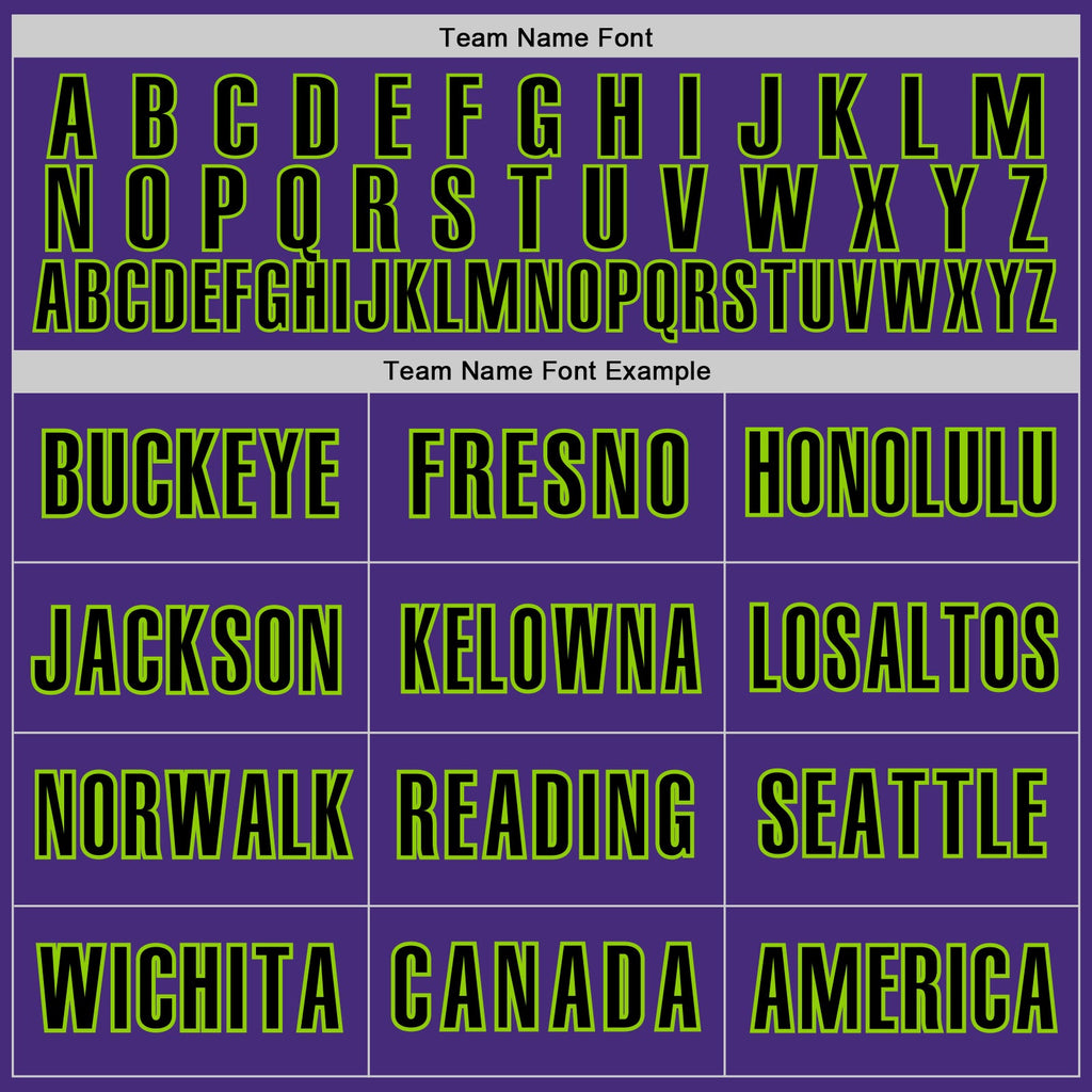 Custom Purple Black-Neon Green Classic Color Block Side Panel Stripe Authentic Baseball Jersey