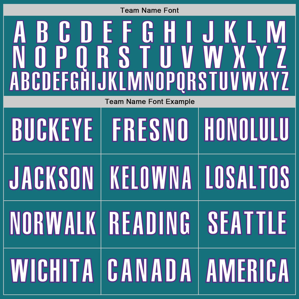 Custom Teal White-Purple Classic Color Block Side Panel Stripe Authentic Baseball Jersey