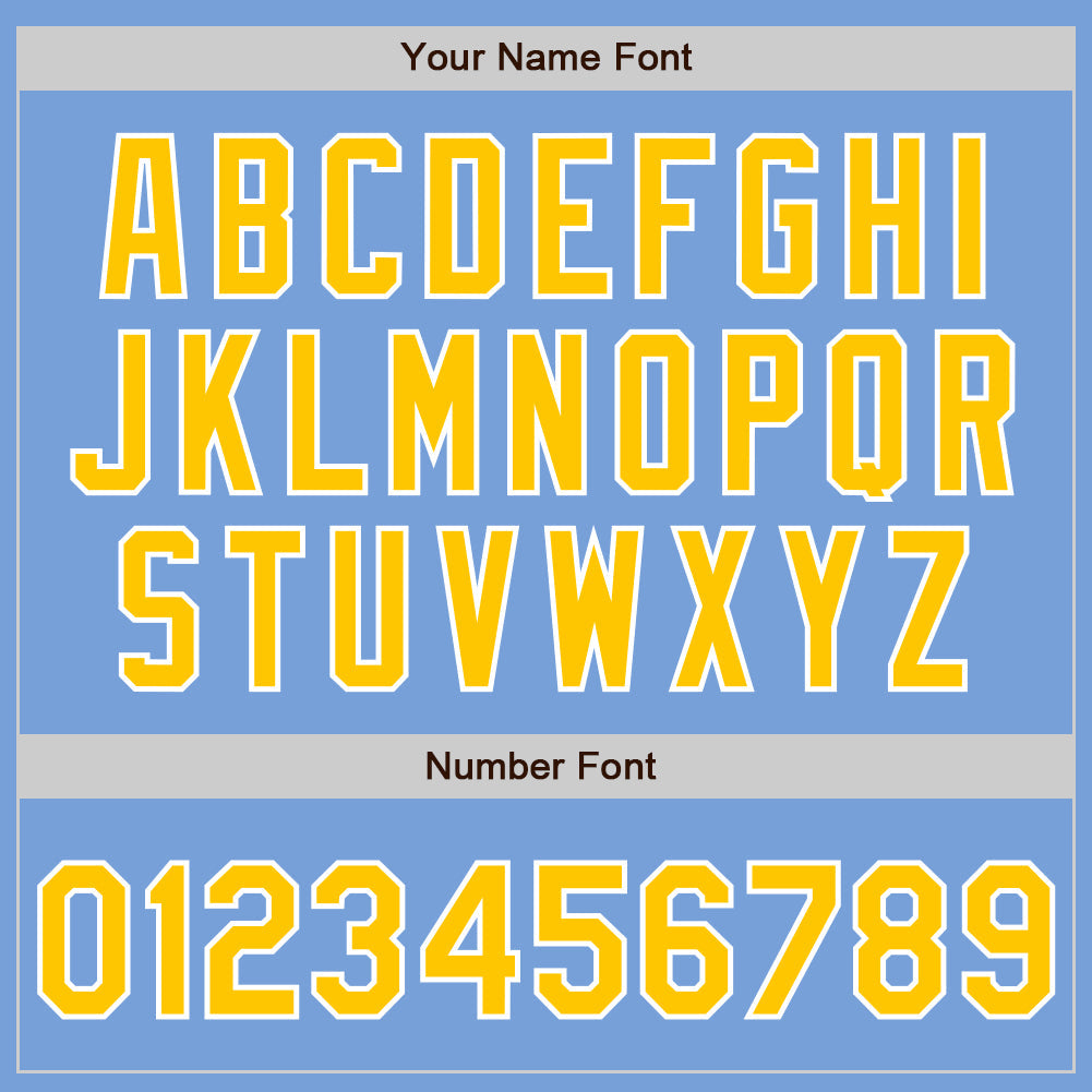 Custom Powder Blue Yellow-White Authentic Baseball Jersey