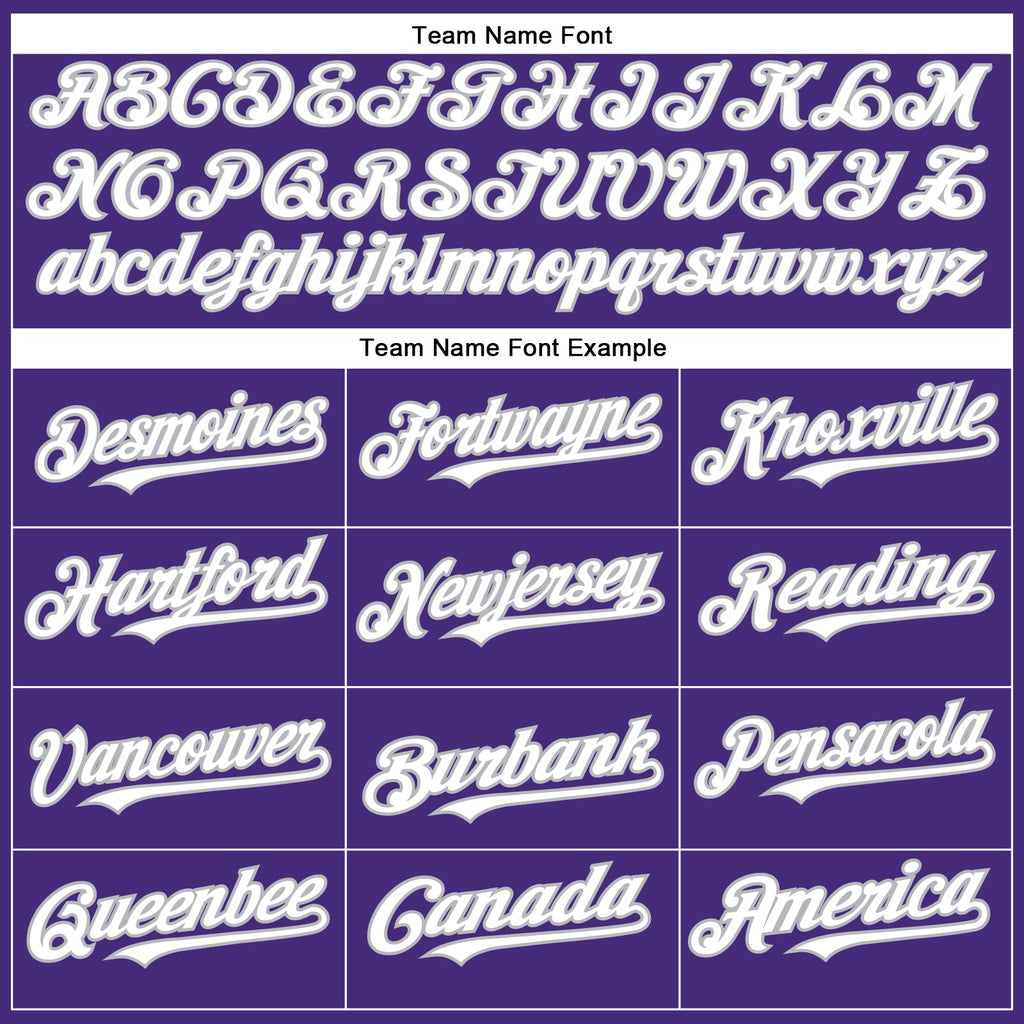 Custom Purple White-Gray Authentic Baseball Jersey
