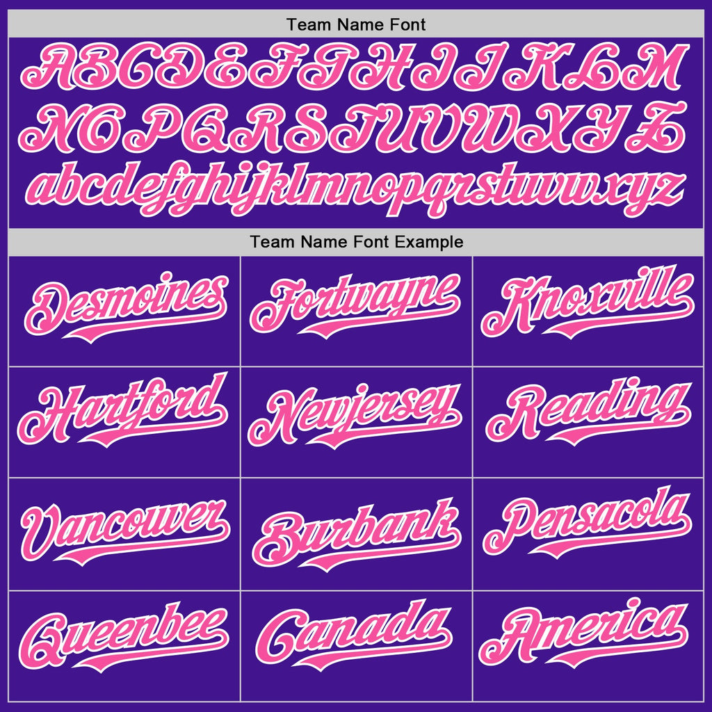 Custom Purple Pink-White Mesh Authentic Throwback Baseball Jersey