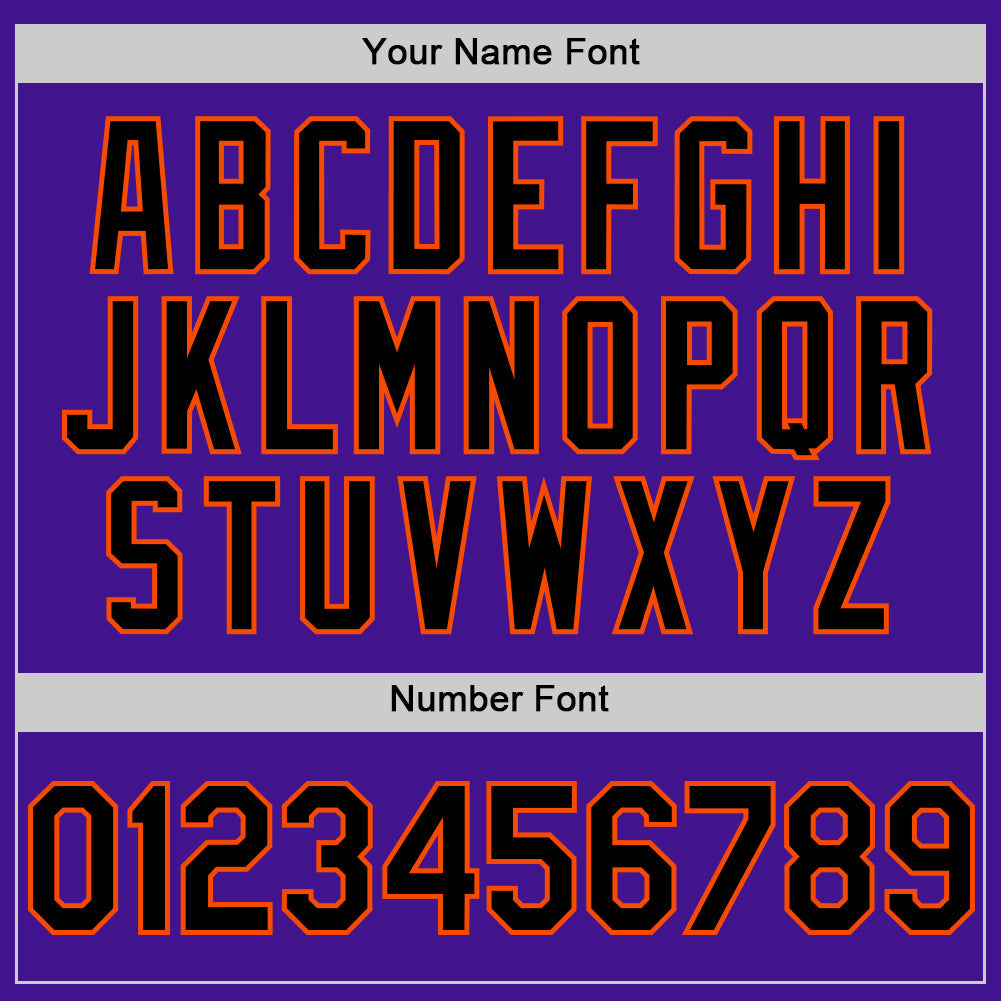 Custom Purple Black-Orange Mesh Authentic Throwback Baseball Jersey