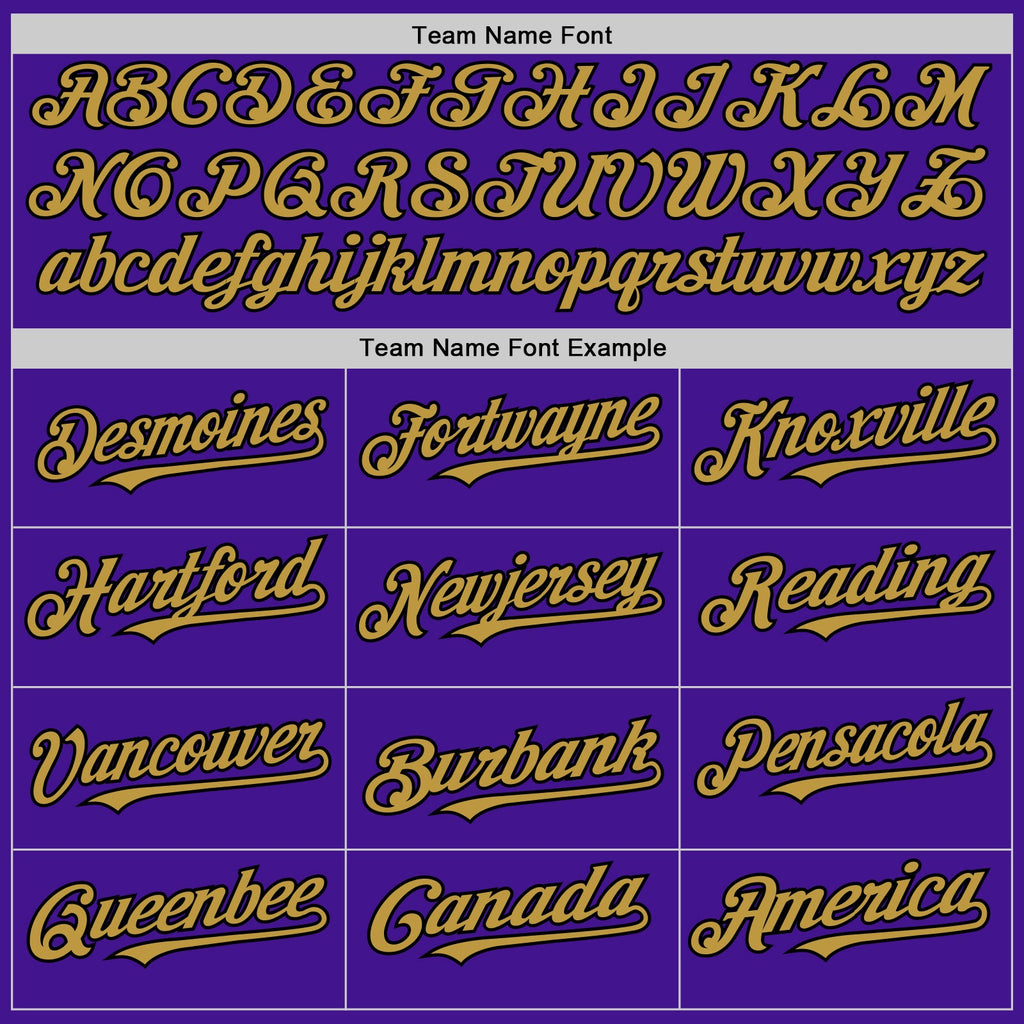 Custom Purple Old Gold-Black Mesh Authentic Throwback Baseball Jersey