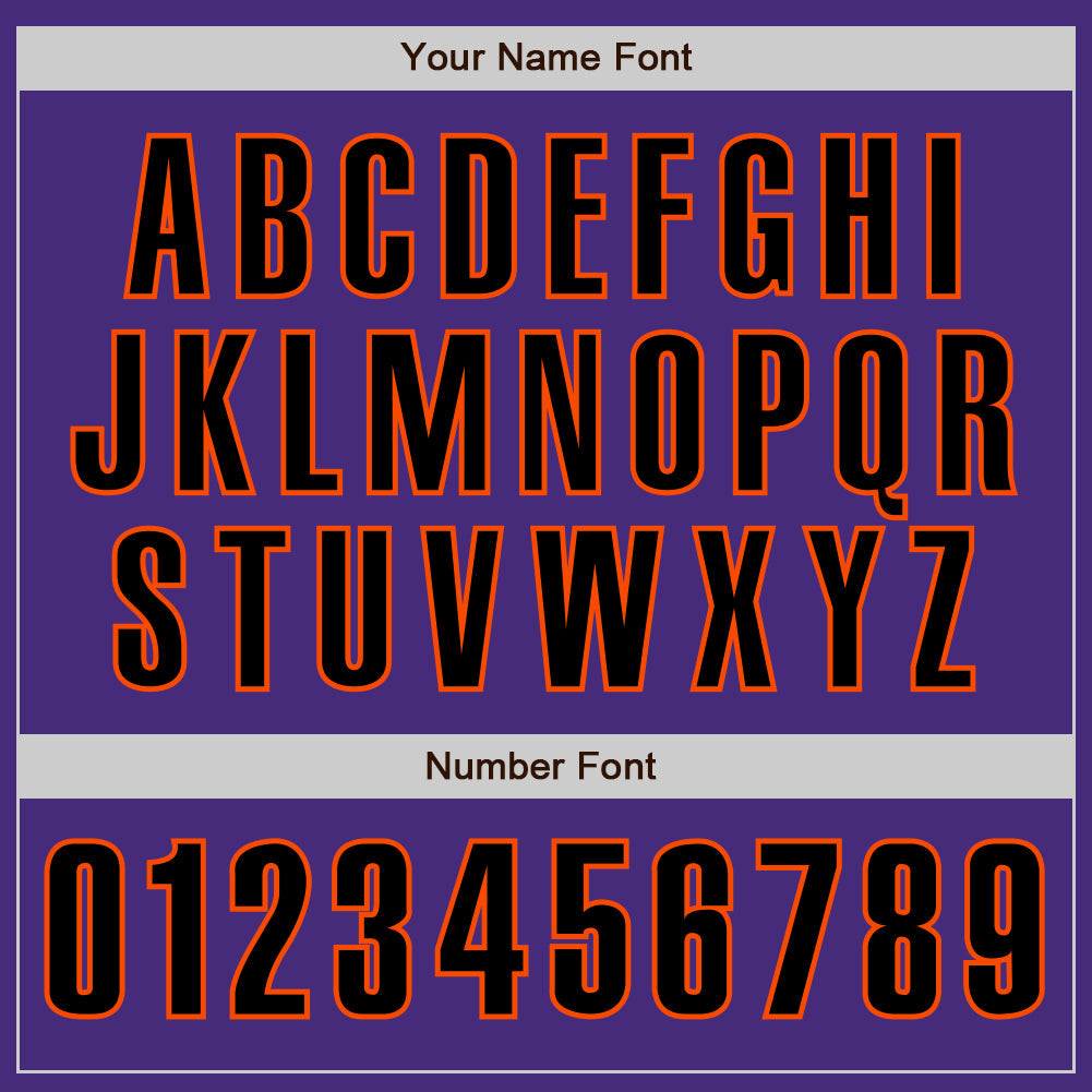 Custom Purple Black-Orange Authentic Baseball Jersey