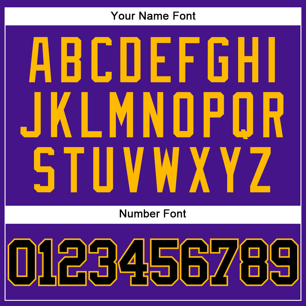 Custom Purple Black-Gold Mesh Authentic Throwback Baseball Jersey