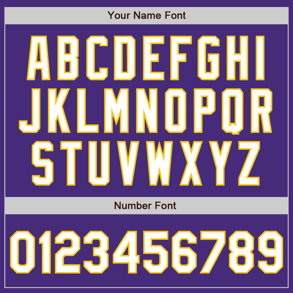 Custom Purple White-Yellow Authentic Baseball Jersey