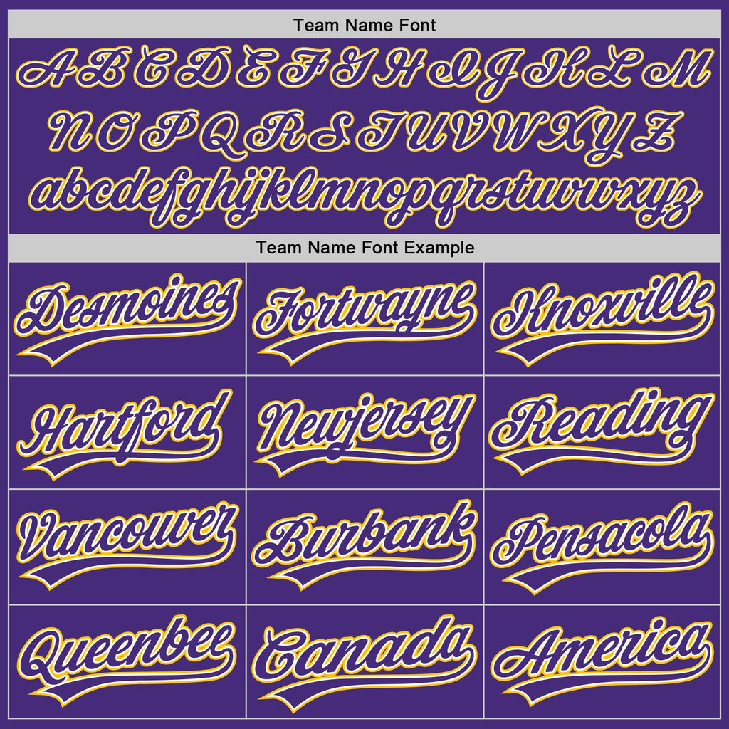 Custom Purple White-Yellow Authentic Baseball Jersey
