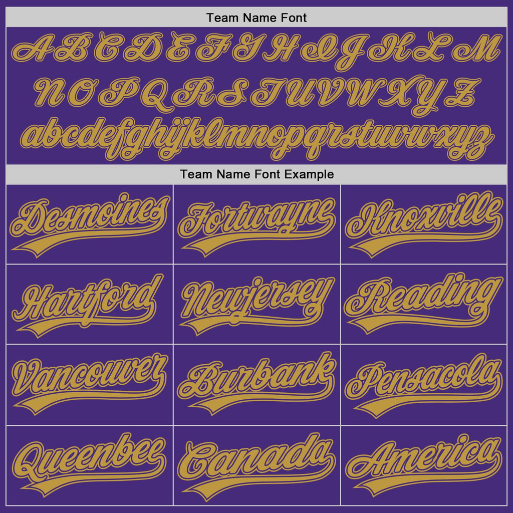 Custom Purple Old Gold Authentic Baseball Jersey