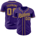 Custom Purple Old Gold Authentic Baseball Jersey