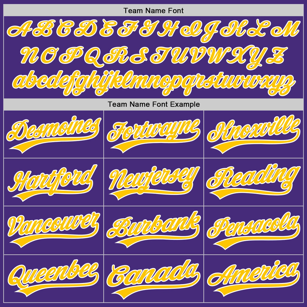 Custom Purple Yellow-White Authentic Baseball Jersey