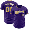 Custom Purple Old Gold-White Authentic Baseball Jersey