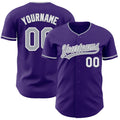 Custom Purple Gray-White Authentic Baseball Jersey