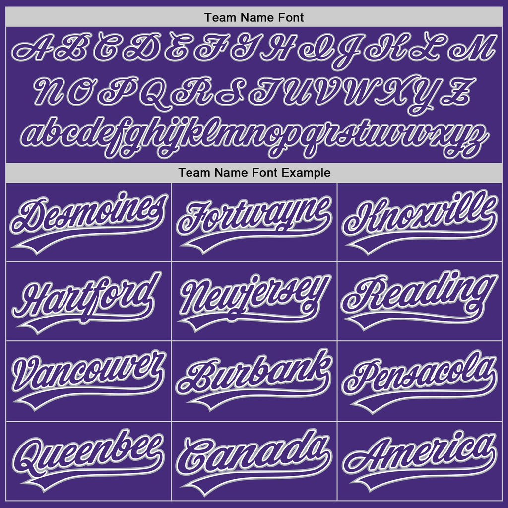 Custom Purple White-Gray Authentic Baseball Jersey