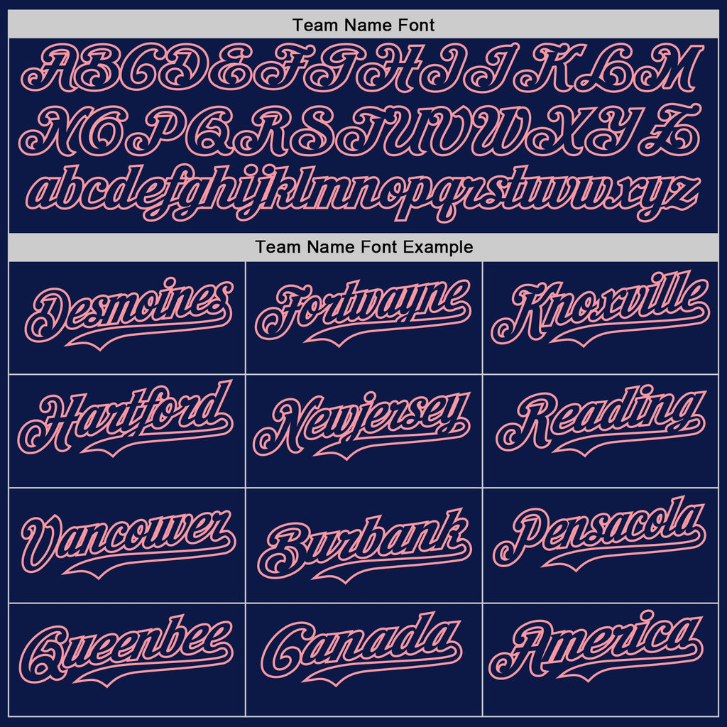 Custom Navy Medium Pink Star Raglan Sleeves Authentic Baseball Jersey