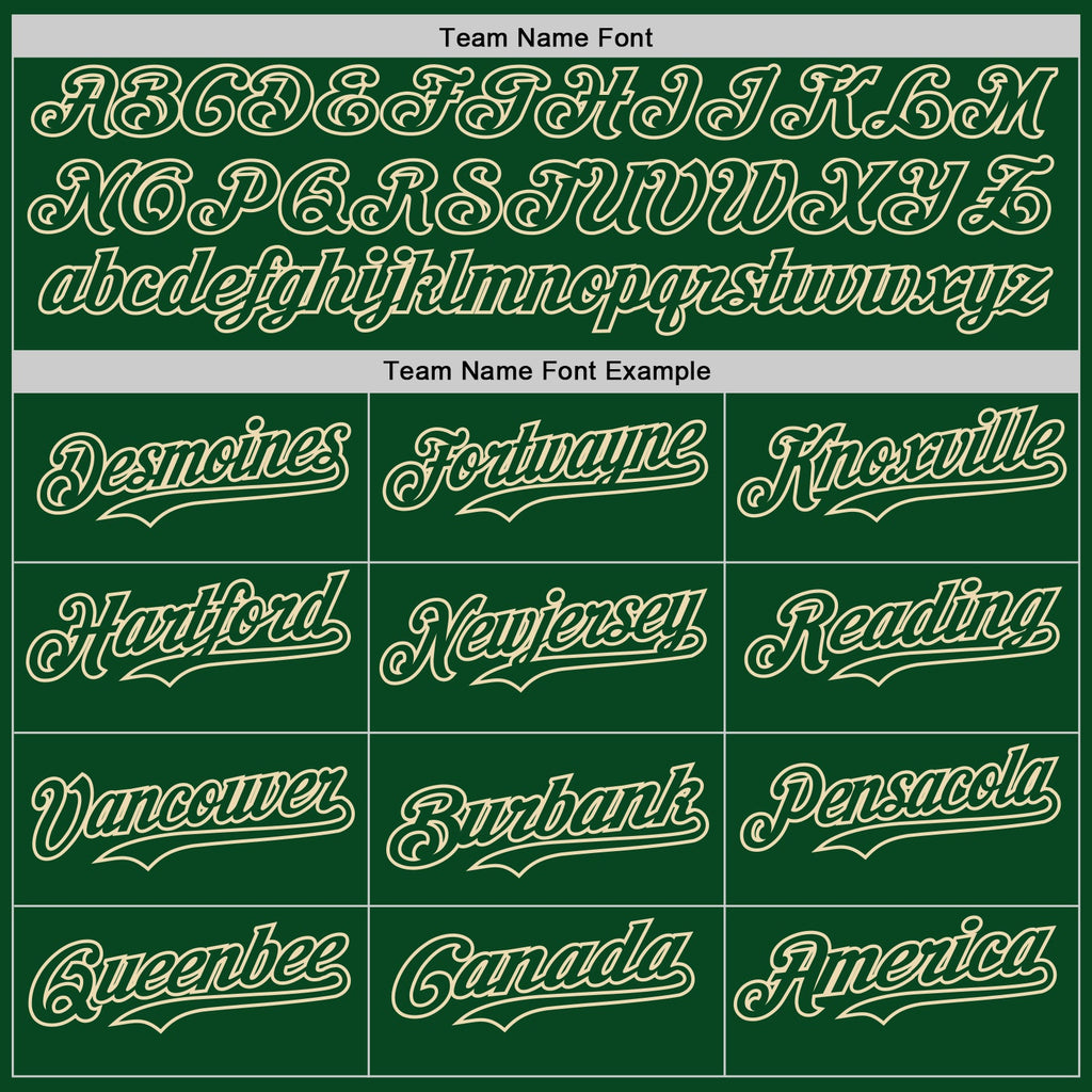 Custom Green Cream Star Raglan Sleeves Authentic Baseball Jersey
