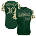 Custom Green Cream Star Raglan Sleeves Authentic Baseball Jersey