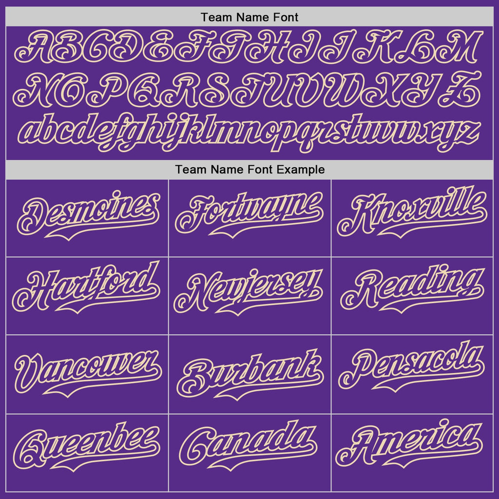 Custom Purple Cream Star Raglan Sleeves Authentic Baseball Jersey