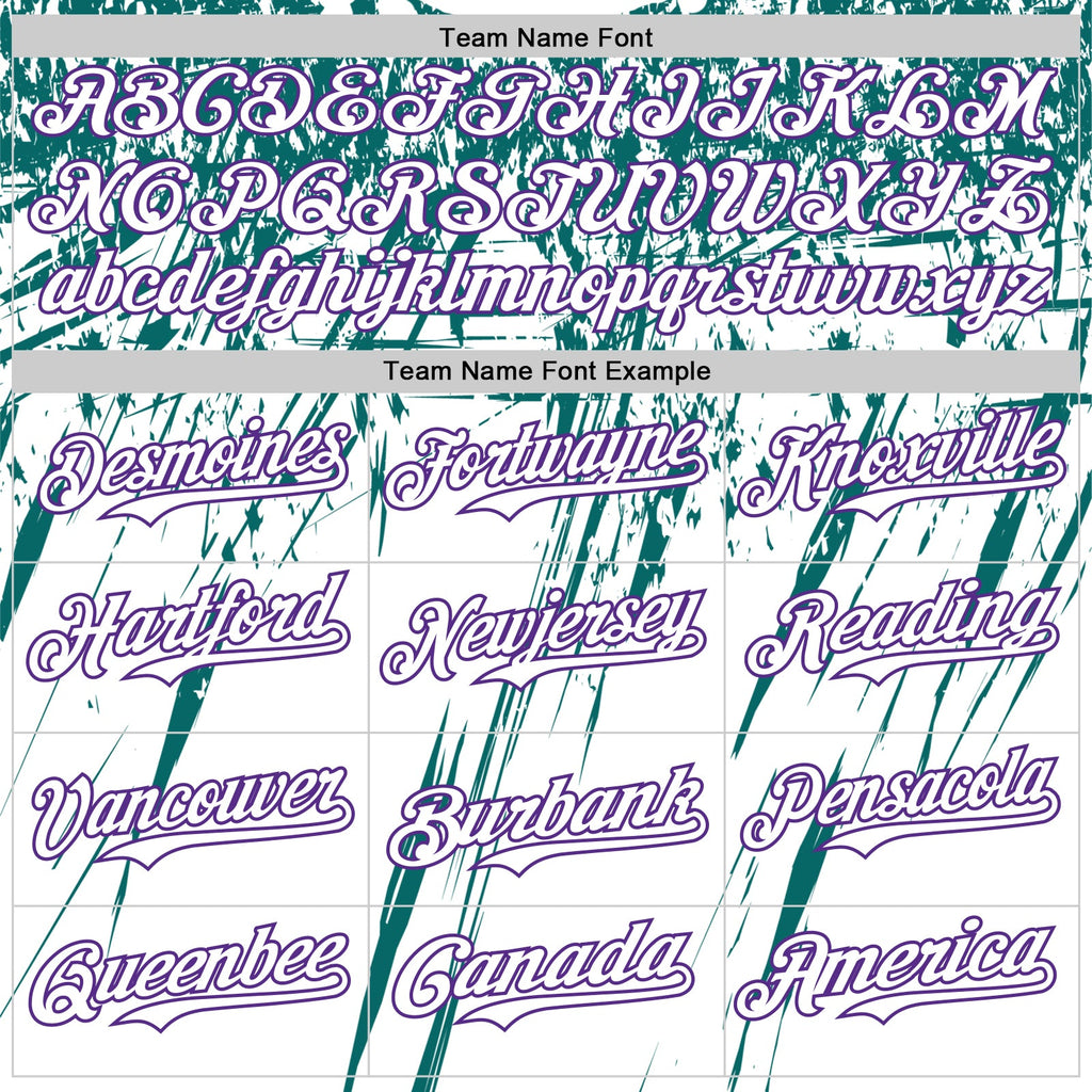 Custom White Purple-Teal Splatter Brush Stroke Star Raglan Sleeves Authentic Baseball Jersey