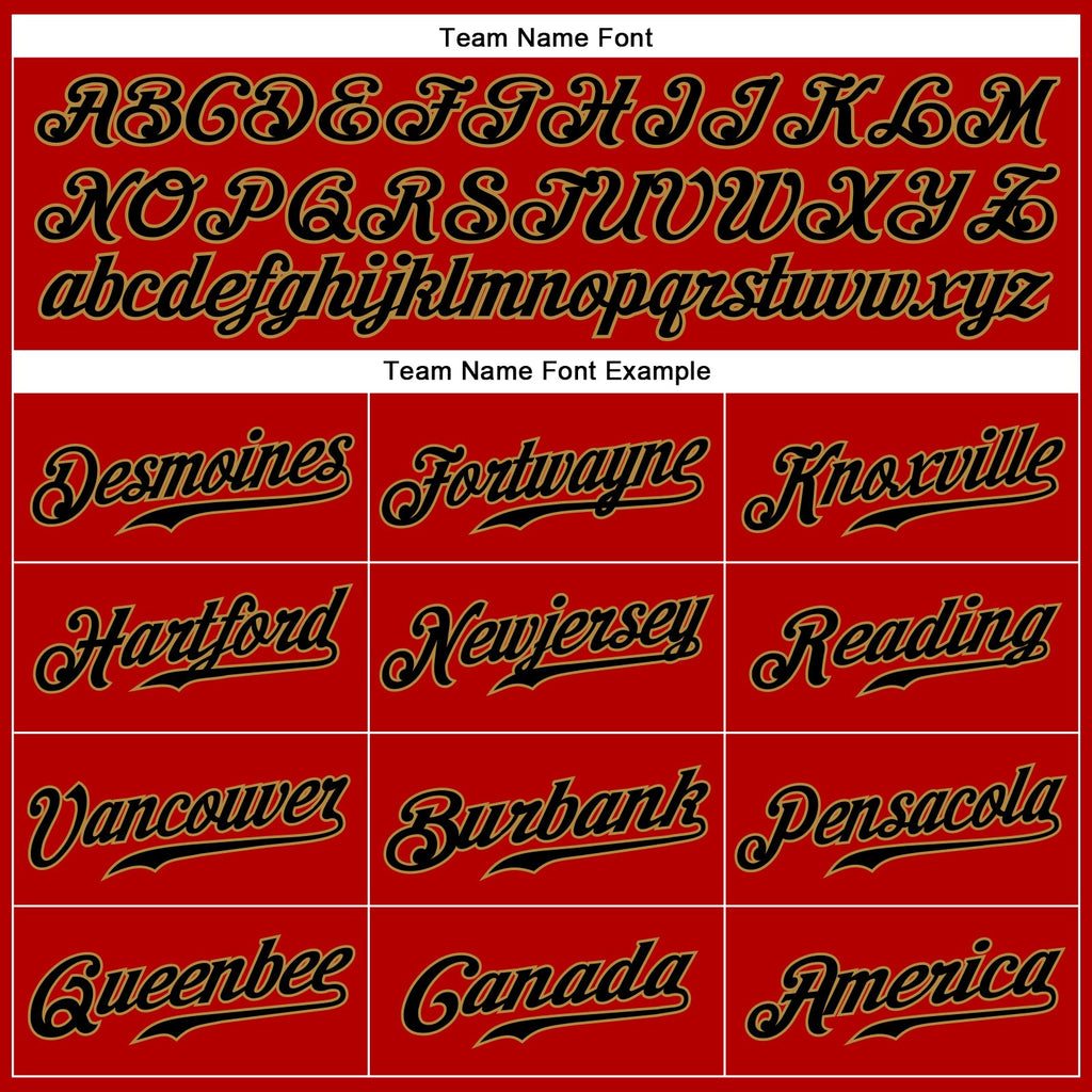 Custom Red Black-Old Gold Authentic Sleeveless Baseball Jersey