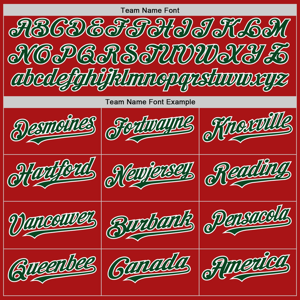 Custom Red Green-White Mesh Authentic Throwback Baseball Jersey