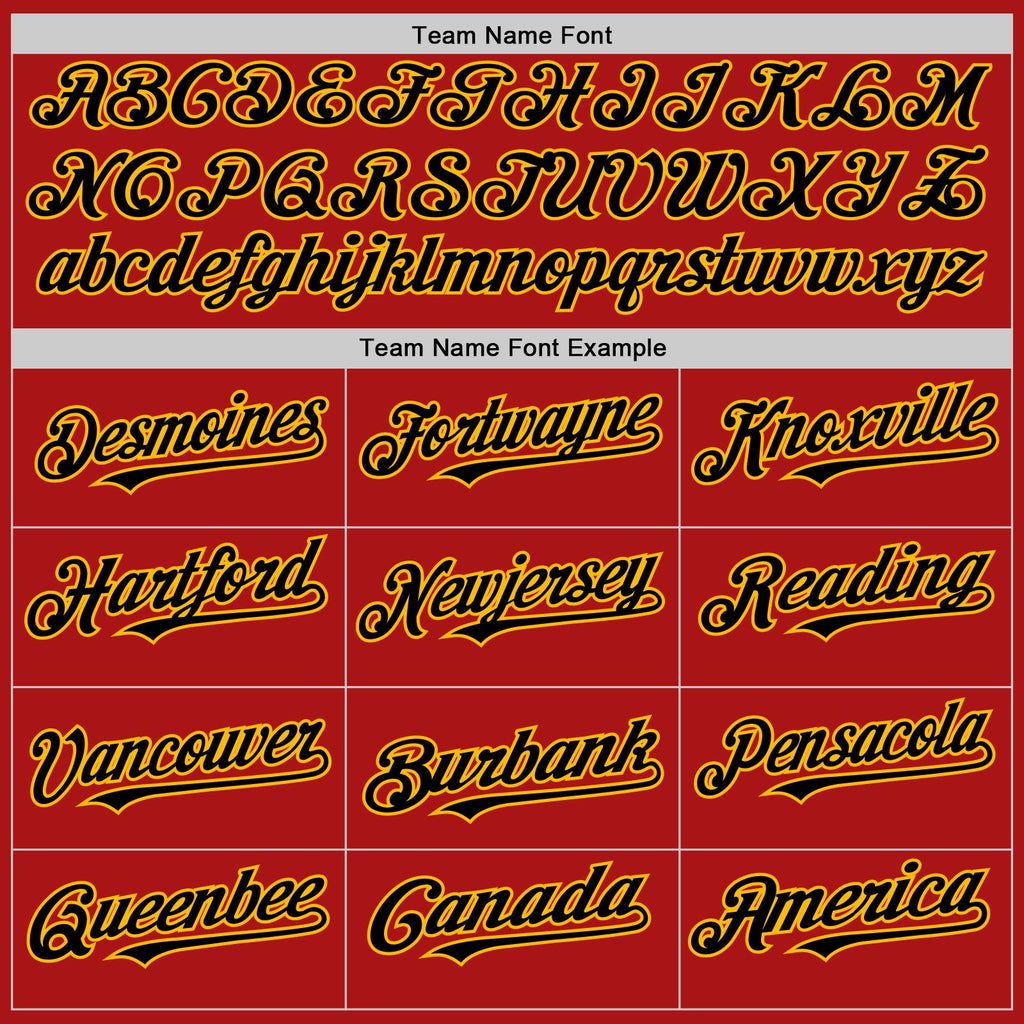 Custom Red Black-Gold Mesh Authentic Throwback Baseball Jersey