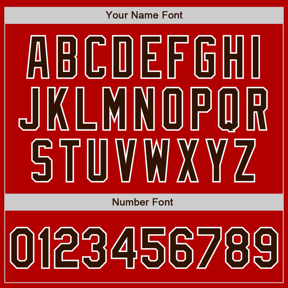 Custom Red Brown-White Authentic Baseball Jersey