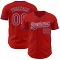 Custom Red White-Royal Authentic Baseball Jersey