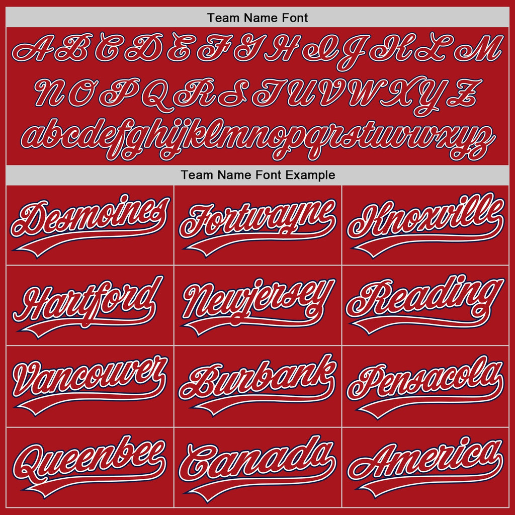 Custom Red White-Navy Authentic Baseball Jersey