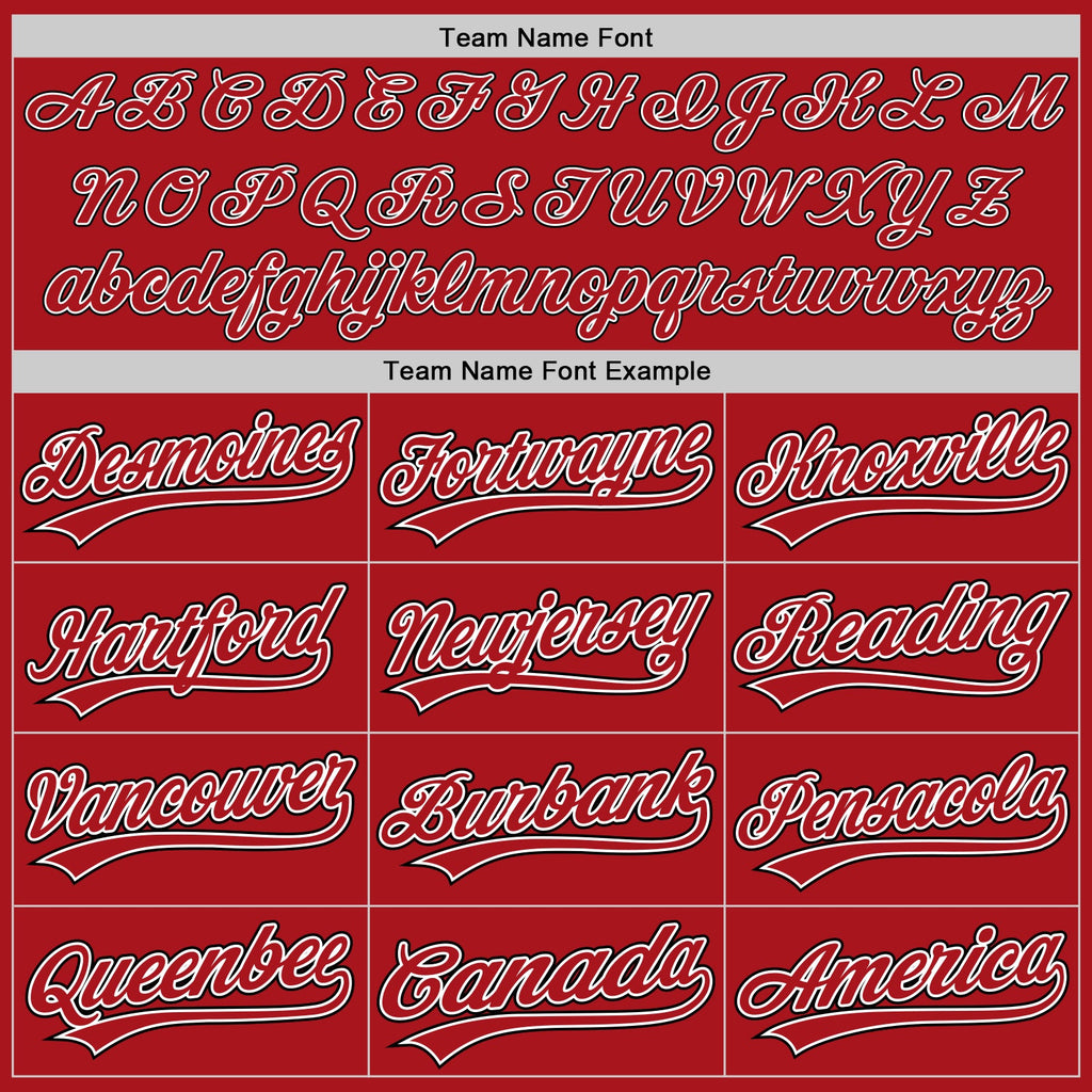 Custom Red White-Black Authentic Baseball Jersey