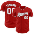 Custom Red White-Gray Authentic Baseball Jersey