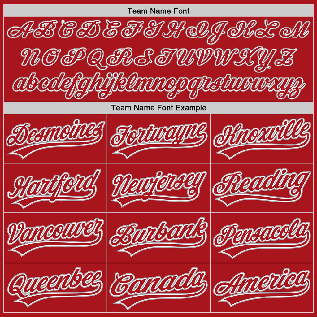 Custom Red White-Gray Authentic Baseball Jersey