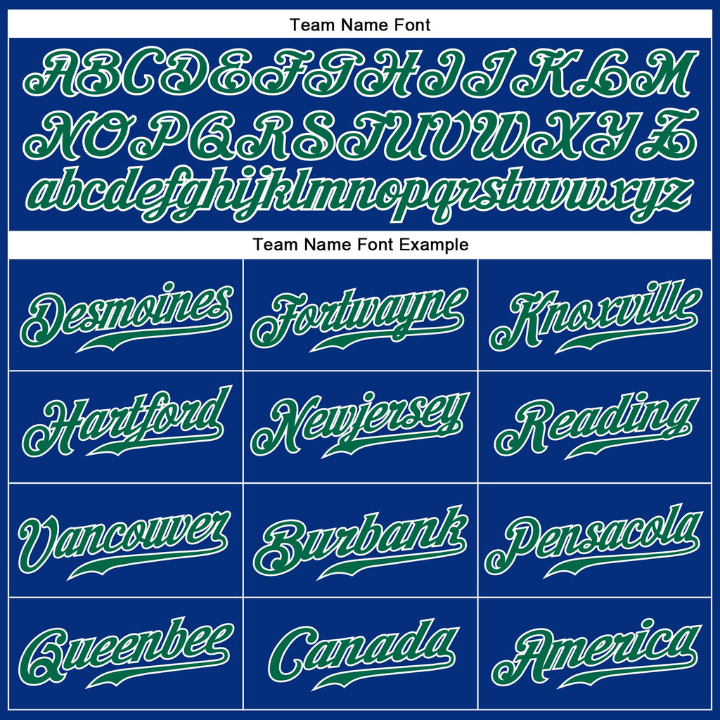 Custom Royal Kelly Green-White Authentic Sleeveless Baseball Jersey