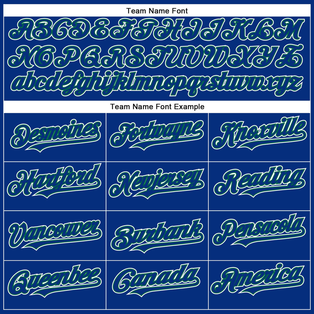 Custom Royal White-Kelly Green Authentic Baseball Jersey