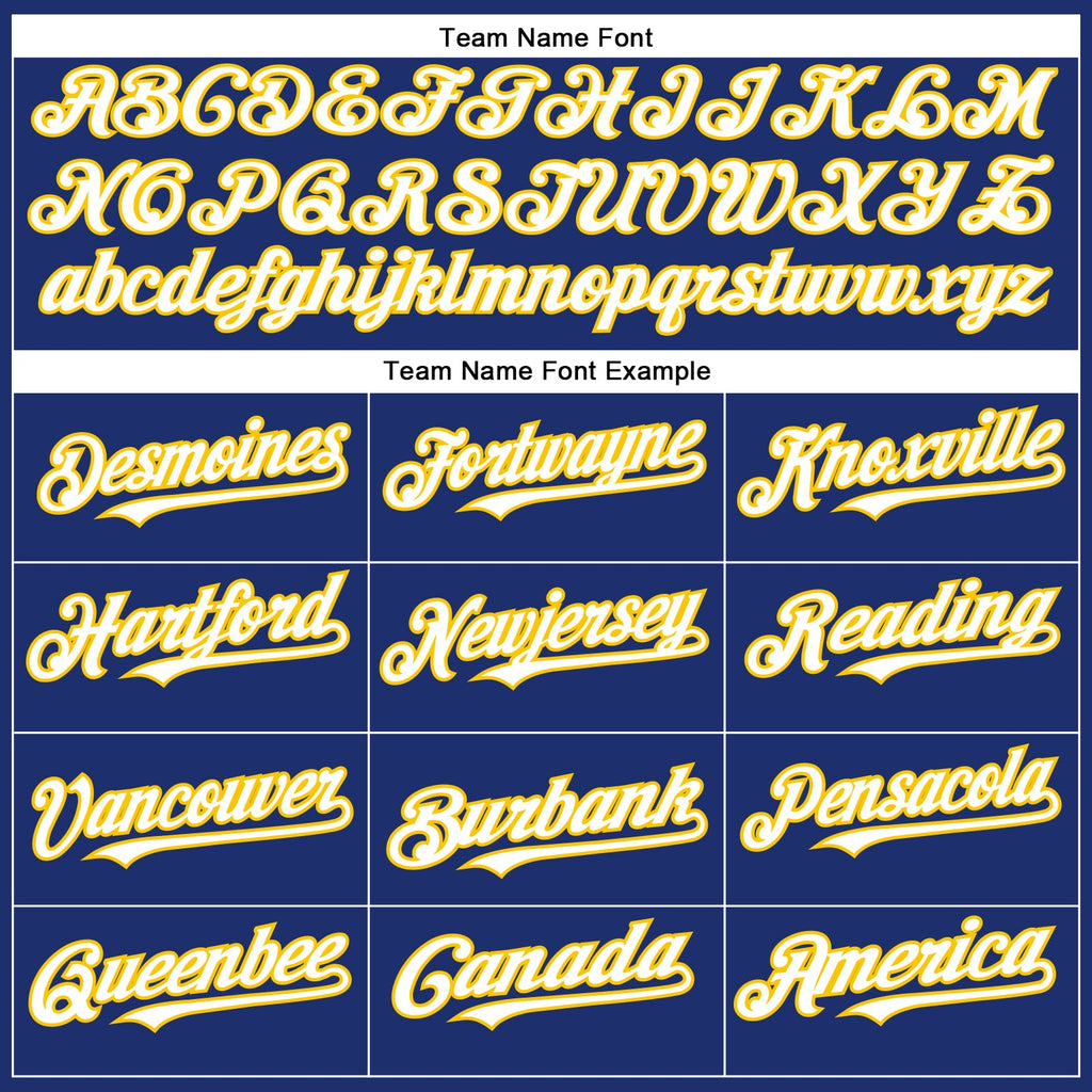 Custom Royal White-Yellow Authentic Baseball Jersey