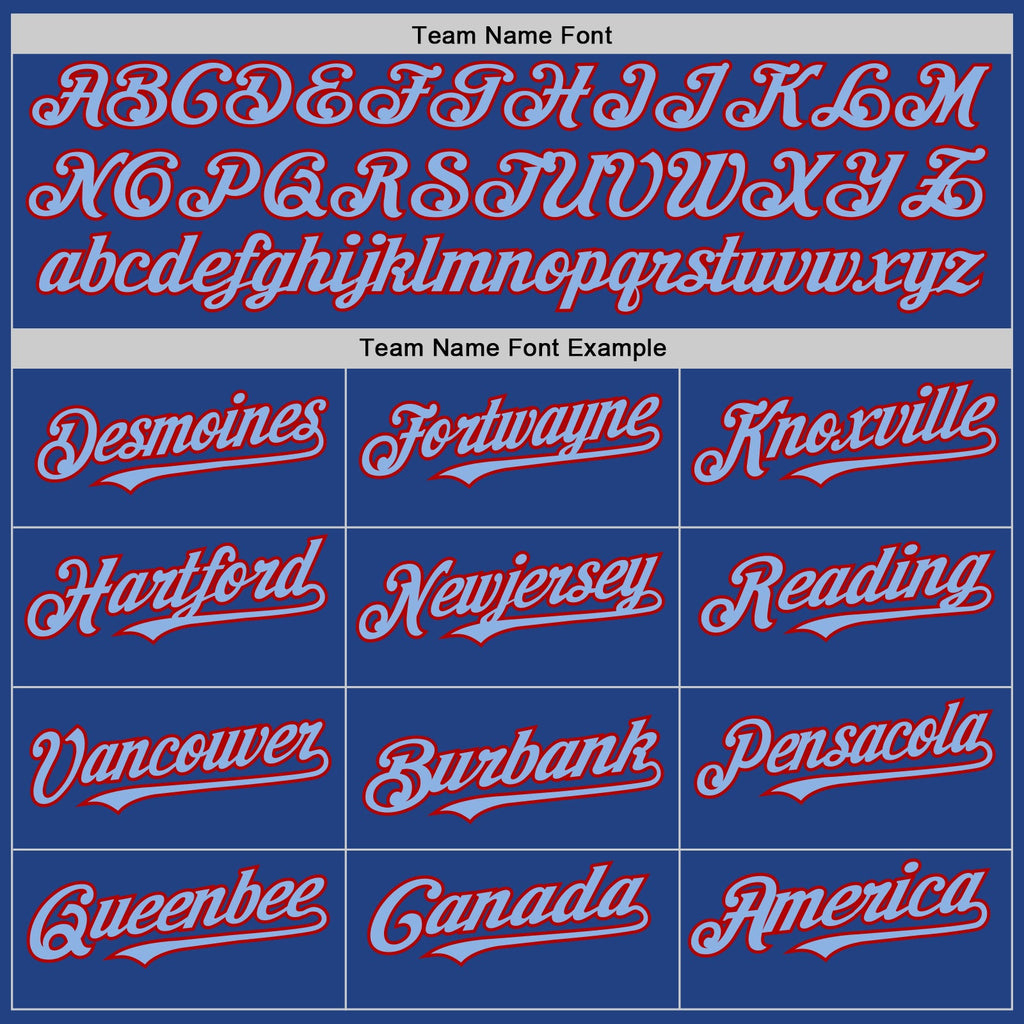 Custom Royal Light Blue-Red Mesh Authentic Throwback Baseball Jersey