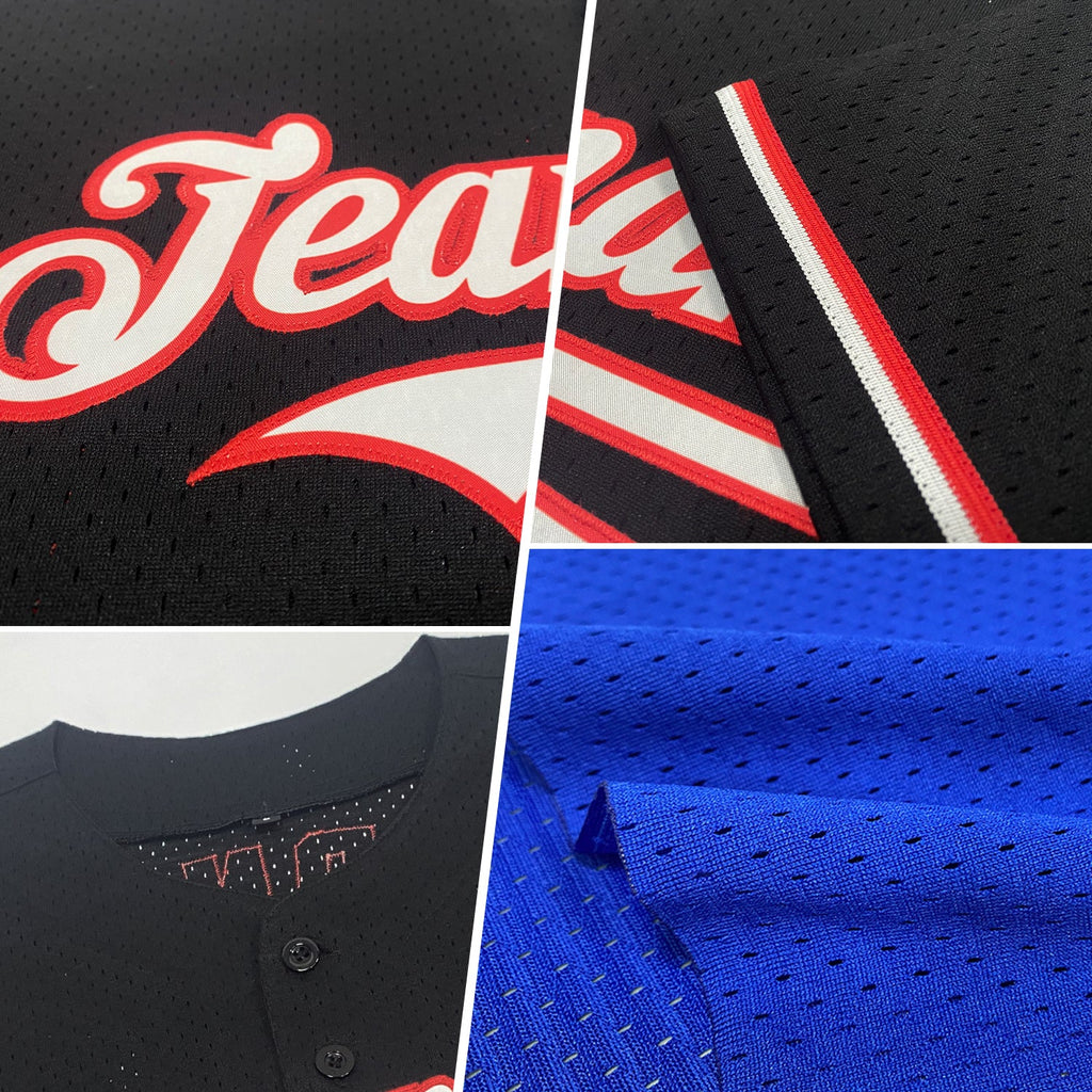 Custom Royal White-Yellow Mesh Authentic Throwback Baseball Jersey