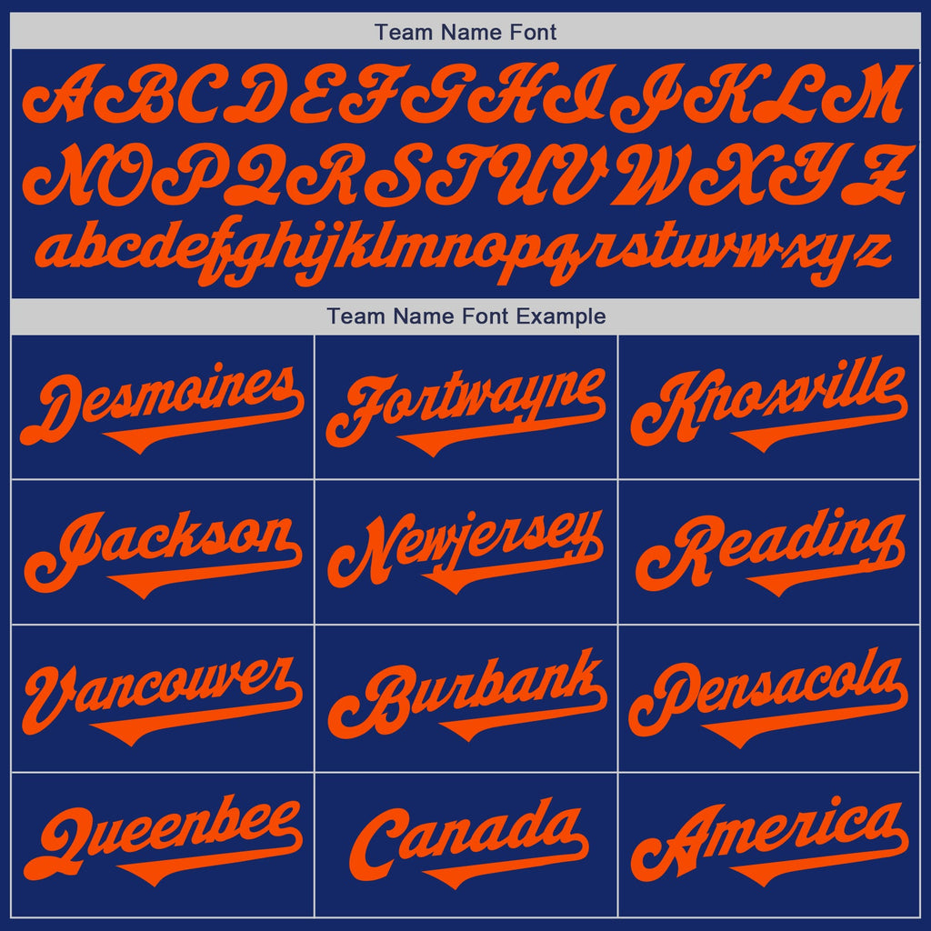 Custom Royal Orange-White Authentic Baseball Jersey