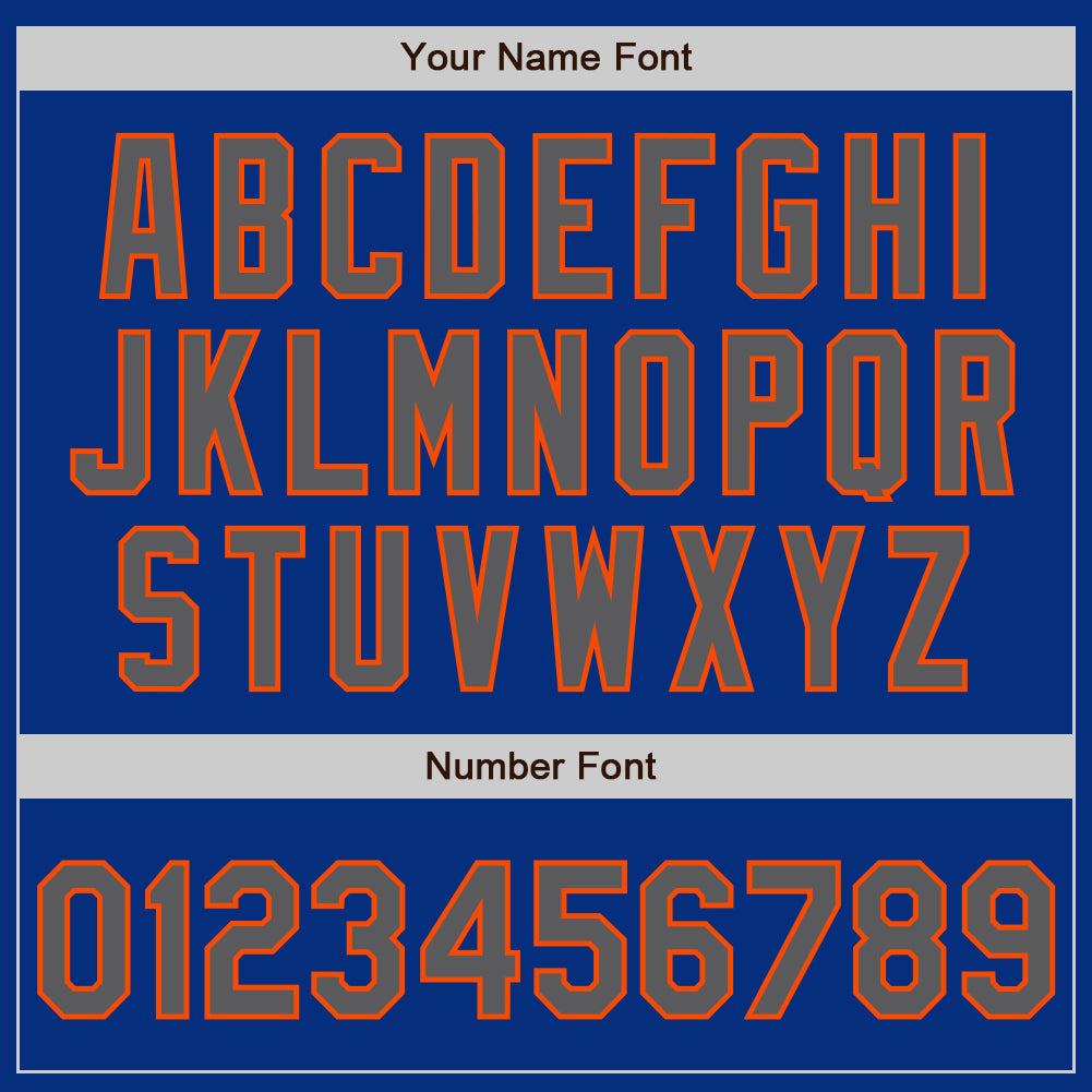Custom Royal Steel Gray-Orange Authentic Baseball Jersey