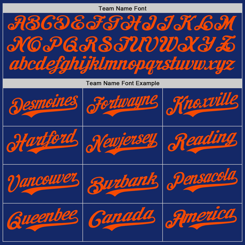 Custom Royal Orange Authentic Baseball Jersey
