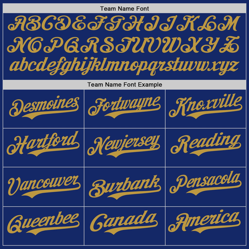 Custom Royal Old Gold Authentic Baseball Jersey