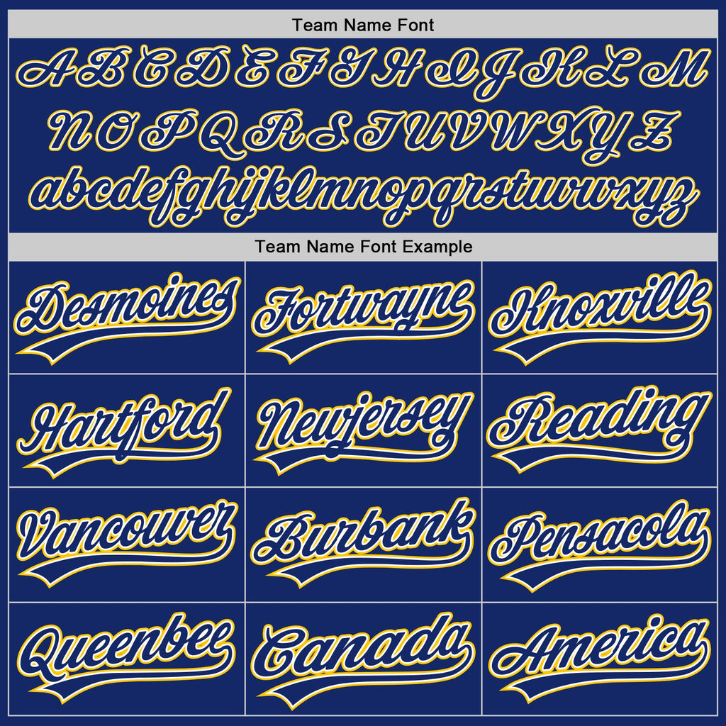Custom Royal White-Yellow Authentic Baseball Jersey