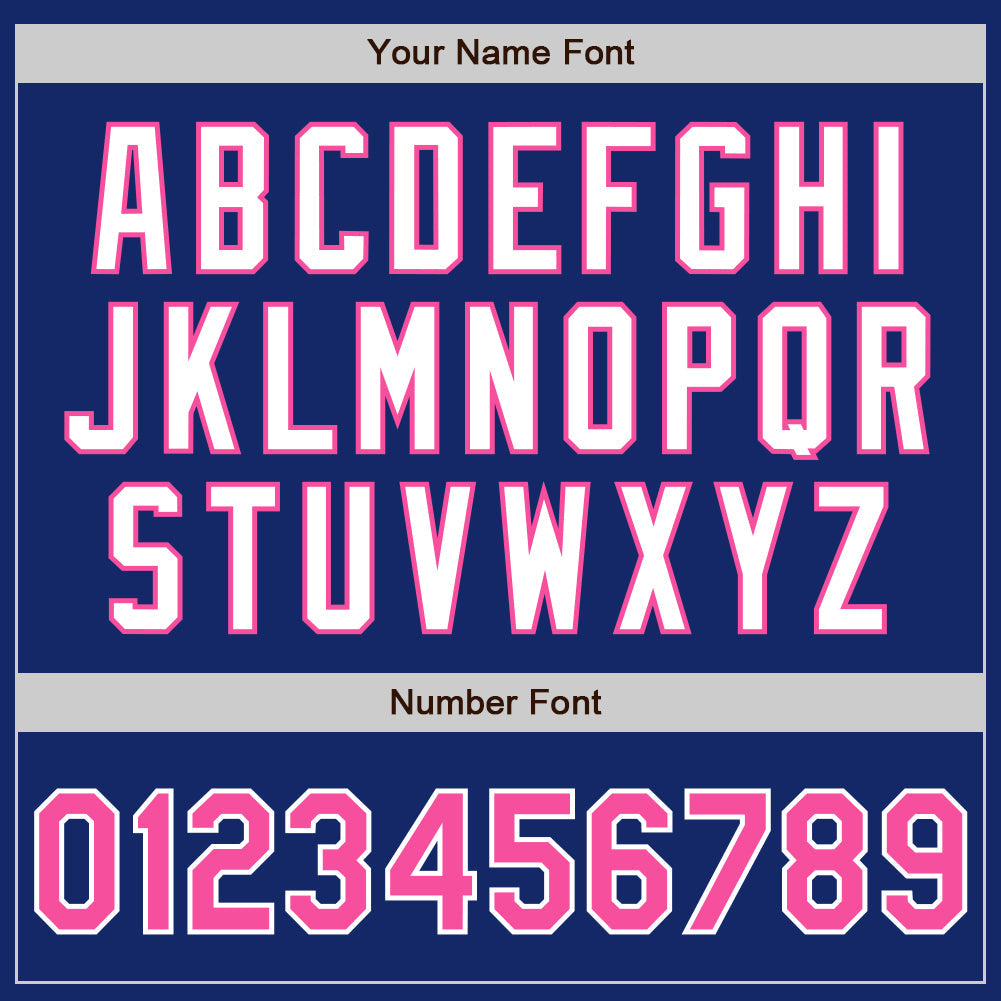Custom Royal Pink-White Authentic Baseball Jersey
