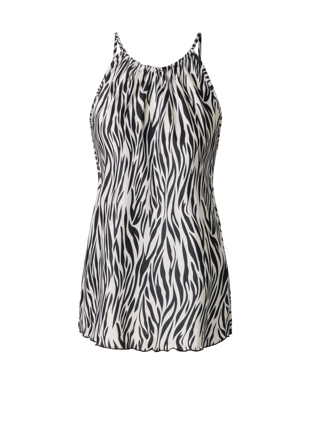 Two-Piece Halter Skirt Set - Zebra Print
