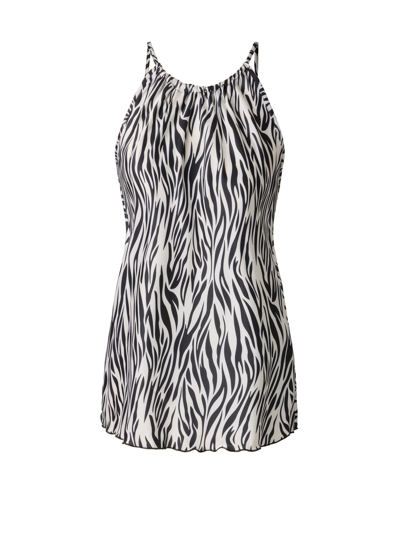 Two-Piece Halter Skirt Set - Zebra Print