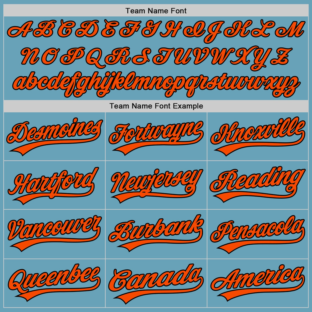 Custom Shadow Blue Black-Orange Authentic Baseball Jersey
