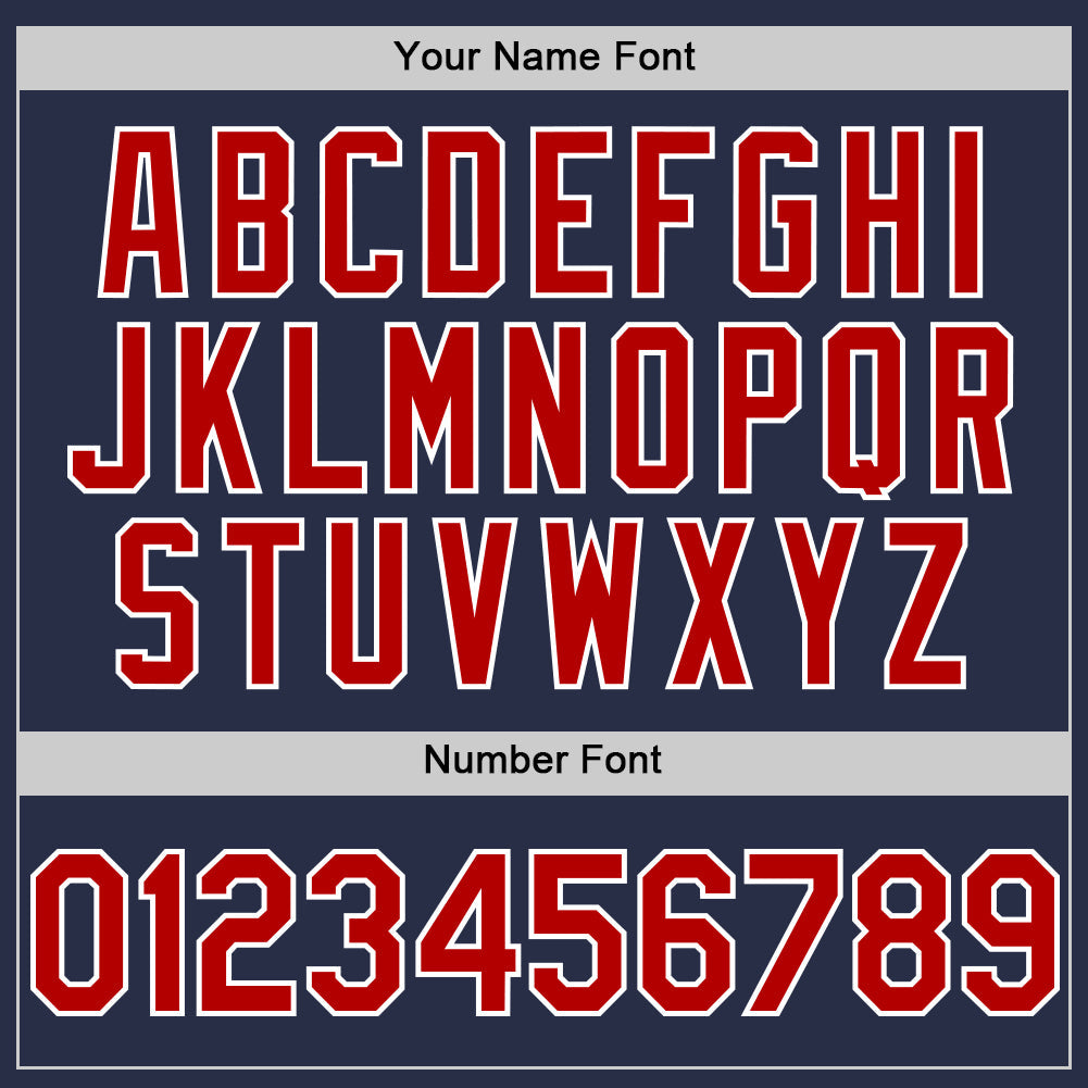 Custom Navy Red-White Authentic Sleeveless Baseball Jersey