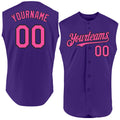 Custom Purple Pink-Black Authentic Sleeveless Baseball Jersey